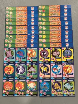 Vintage 1999 Pokemon Movie Poketrivia Sheets Complete Set 1-20 plus 13 sheets - Image 1