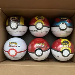 6x Pokemon TCG Pokeball Tins - 18 Booster Packs - Costco Bundle G25 - Image 1