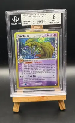 NINETALES HOLO R 8 EX DRAGON FRONTIERS POKEMON BGS 8 SILVER - Image 1