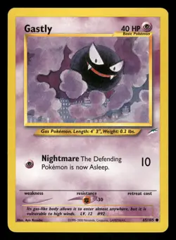 Gastly 65/105 NM Common Neo Destiny 2002 Pokemon TCG - Image 1