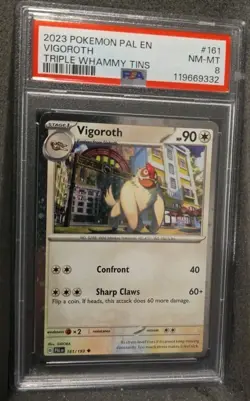 POKEMON CARD VIGOROTH 161 TRIPLE WHAMMY TIN PROMO #161 PAL EN GRADED PSA 8 - Image 2