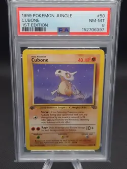 Cubone 1st Edition 1999 Pokemon Jungle #50 Vintage WOTC PSA 8 - Freshly Graded - Image 1
