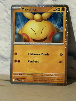 🌀 Pokemon Perfect Order - Makuhita Black Star Promo 068 Cosmos Holo Swirl 🌀 - Image 1
