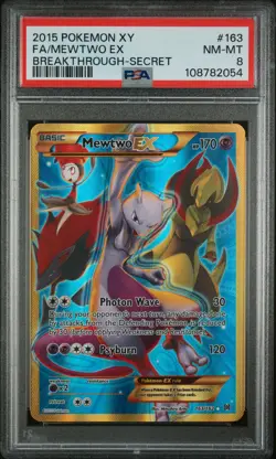 Mewtwo EX 163/162 Secret Breakthrough Pokemon PSA 8 - Image 1