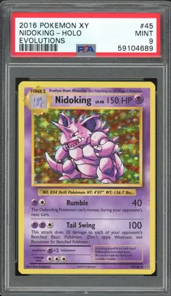 NIDOKING 45/108 EVOLUTIONS POKEMON PSA 9 MINT - Image 1