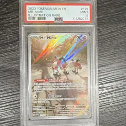 Pokemon TCG 2023 SV 151 Mr. Mime 179/165 Illustration Rare Holo PSA 9 EN - Image 1