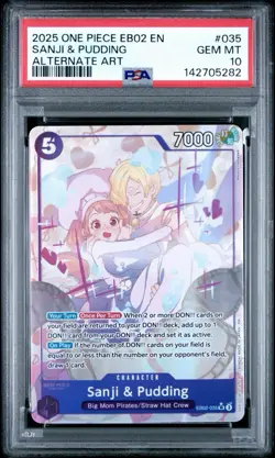 2025 ONE PIECE ANIME 25TH COLLECTION- #035 SANJI & PUDDING ALTERNATE ART PSA 10 - Image 1
