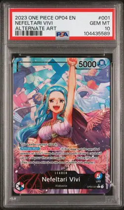 2023 One Piece Nefeltari Vivi Leader Alt Art Eng #OP04-001 PSA 10 - Image 1