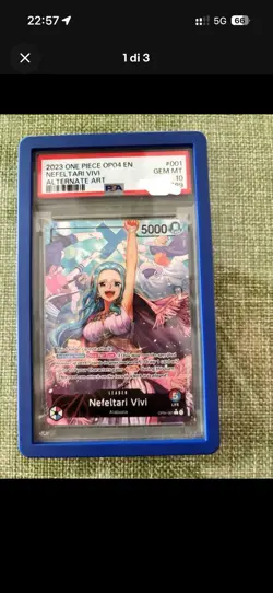 2023 One Piece Nefeltari Vivi Leader Alt Art Eng #OP04-001 PSA 10 - Image 2