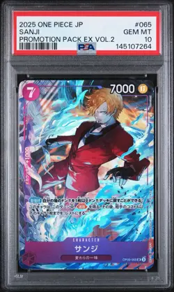 PSA 10 Sequential Sanji & Roronoa Zoro 065 076 Promotion Pack EX Vol.2 One Piece - Image 4
