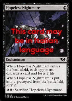 MTG HOPELESS NIGHTMARE EXC - INCUBO SENZA SPERANZA 95 - WOE - MAGIC - Image 1