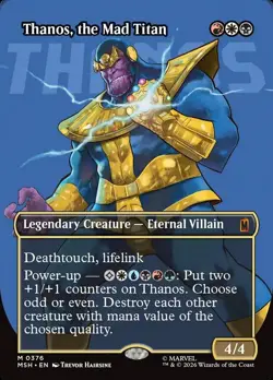 Thanos, the Mad Titan Marvel Super Heroes (Borderless Foil) Playtest Card - Image 1