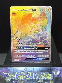 Pokemon Card Alolan Golem GX 113/111 SM Crimson Invasion Secret Rare Near Mint - Image 1