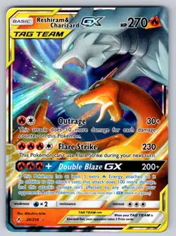 Reshiram & Charizard GX 20/214 Holo GX Rare Unbroken Bonds Pokemon Near Mint - Image 1