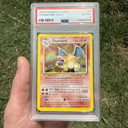 1999 Pokemon Base Set Charizard Holo #4 PSA 6 EX-MT Unlimited WOTC - Image 1