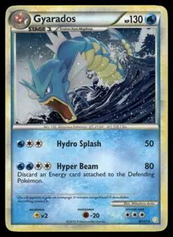Gyarados 4/123 Holo Rare HeartGold & SoulSilver Pokemon Holo Heavily Played - Image 1