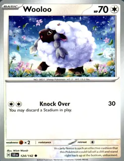 Wooloo 124/142 Common Stellar Crown Pokemon Near Mint - Image 1
