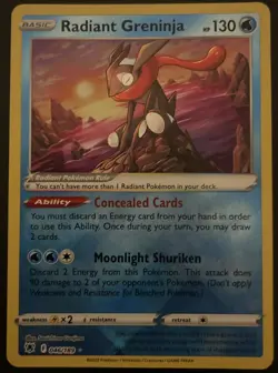 Pokemon TCG Radiant Greninja-Astral Radiance 046/189 Holo Radiant Rare MINT COND - Image 1