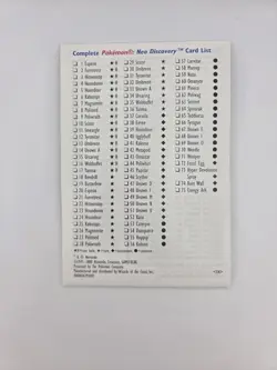Neo Discovery - Pokemon Card Lists Poster Checklist - WOTC Vintage - Scizor Natu - Image 2