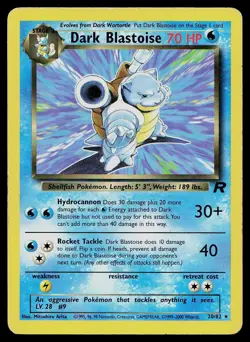 Pokemon Card Team Rocket Dark Blastoise 20/82 Unlimited Rare - Image 1