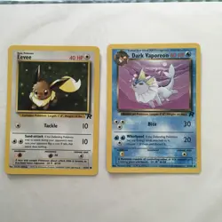 Pokemon TCG: Eevee 55/82 & Dark Vaporean 45/82 Team Rocket Unlimited - Image 1