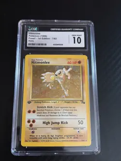 Pokemon Card - Hitmonlee Fossil 1st Edition 7/62 Holo Rare - Image 1