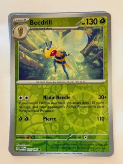 BEEDRILL 015/165 RARE 151 POKEMON REVERSE HOLO NM/M - Image 1