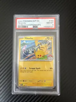2024 Pokemon SVP EN Pikachu World Championships #190 PSA 8 NM-MT - Image 1