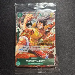Monkey.D.Luffy P-135 Winner Stamp OP16 Pre-Release Event Promo Card Sealed - Image 1