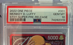 One Piece Monkey D. Luffy ST01-001 Super Pre-Release PSA 10 GEM MINT English - Image 3