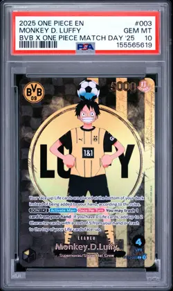 PSA 10 One Piece Monkey D Luffy BVB Match Day Promo ST13-003 English Gem Mint - Image 1