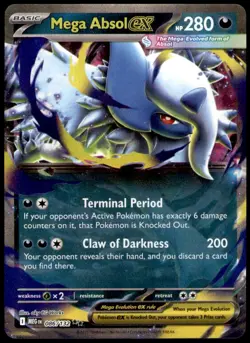 Mega Absol ex 086/132 Double Rare Mega Evolution Pokemon Near Mint - Image 1