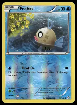 Feebas 43/160 Common Primal Clash Pokemon Reverse Holo Heavily Played - Image 1