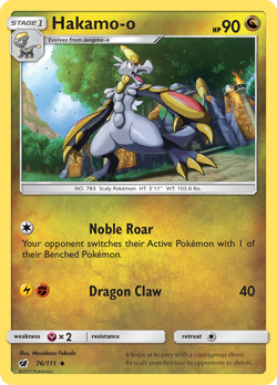 Hakamo-o 76/111 Uncommon Crimson Invasion Pokemon Reverse Holo Near Mint - Image 1