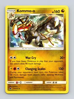 Kommo-o 77/111 Rare Crimson Invasion Pokemon Near Mint NM - Image 1