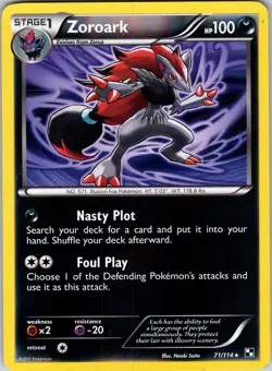 Zoroark 71/114 Black and White Pokemon TCG LP Reverse Holo - Image 1