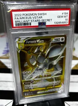 Pokemon 2022 SWSH Brilliant Stars Arceus VSTAR 184/172 Secret Rare Holo PSA 10 - Image 3
