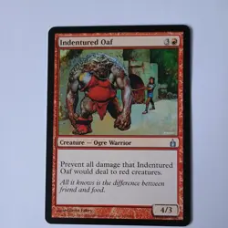 Indentured Oaf - Ravnica City of Guilds - MTG - signed by Glen Fabry ( artist ) - Image 1