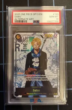 2025 ONE PIECE OP13-CARRYING ON HIS WILL ALTERNATE ART #120 SABO PSA 10 - Image 1