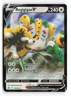 Regigigas V 113/159 SWSH: Crown Zenith Holo Ultra Rare Pokemon TCG Card NM - Image 1