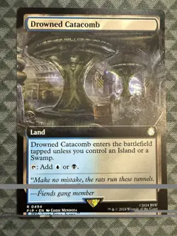MTG Drowned Catacomb #0464 Extended Art Rare Universes Beyond: Fallout (PIP) - Image 2