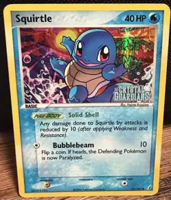 Squirtle 64/100 Crystal Guardians Reverse Holo Pokemon TCG - Image 1