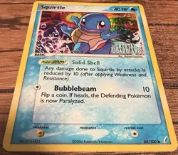 Squirtle 64/100 Crystal Guardians Reverse Holo Pokemon TCG - Image 3