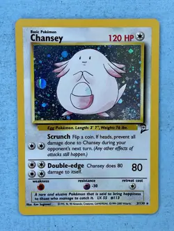 Pokemon Theme Deck Lightning Bug Base Set 2 Chansey Holo Card in Good Condition - Image 3