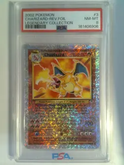 Charizard - Reverse Foil - Legendary Collection - 2002 Pokemon - #3/110 - PSA 8 - Image 3