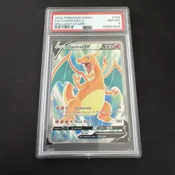 2022 POKEMON SWORD & SHIELD BRILLIANT STARS #153 FULL ART/CHARIZARD V PSA 8 - Image 1