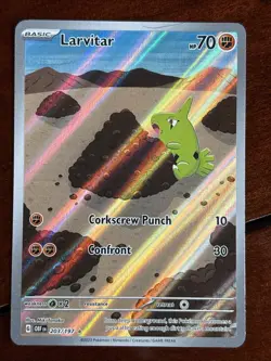 Pokemon Obsidian Flames Larvitar 203/197 Illustration Rare - Image 1