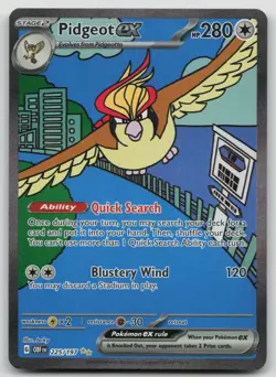 Pokemon Pidgeot ex 225/197 Obsidian Flames Special Illustration Rare Holo - Image 1