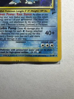 Pokemon TCG Blastoise Base Set 2 2/130 Holo x1 Swirl 💫 HP - Image 3
