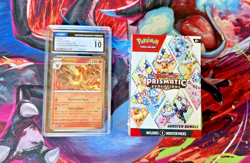 Pokemon Prismatic Evolutions Booster Bundle New Sealed & CGC 10 Flareon 167 Lot - Image 1